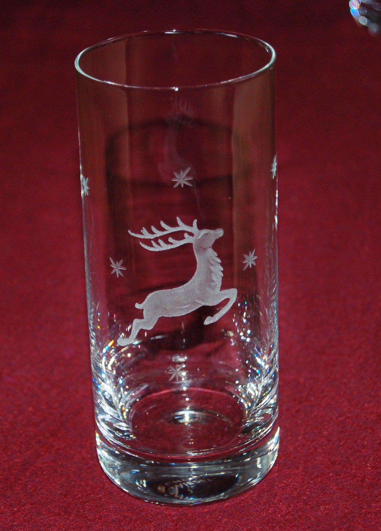 2x Longdrinkglas | Gravur Rentier | Handmade | Handgraviert - Glasschleiferei Weber