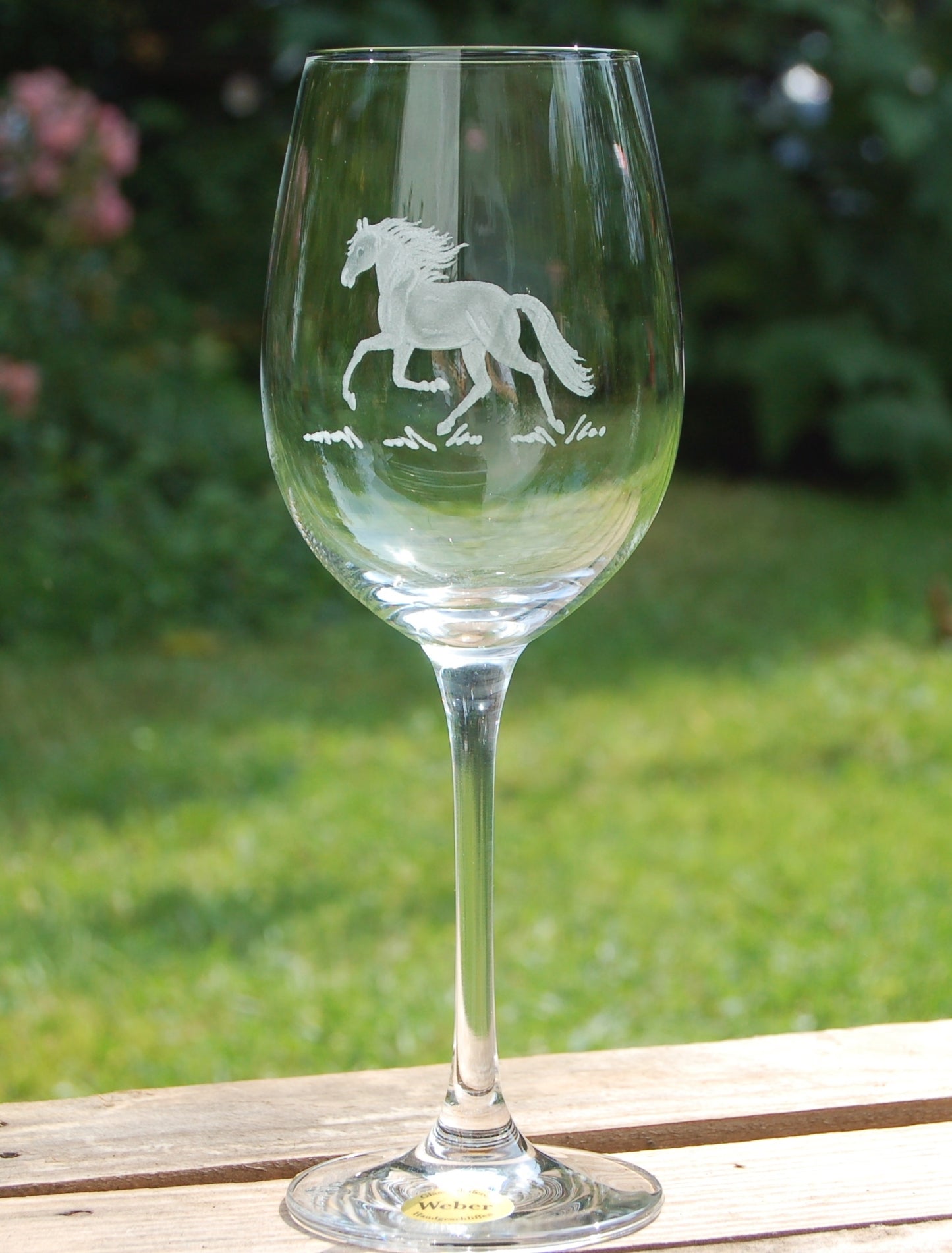 2x Rotweinglas | Gravur Pferd | handmade | Handgraviert - Glasschleiferei Weber