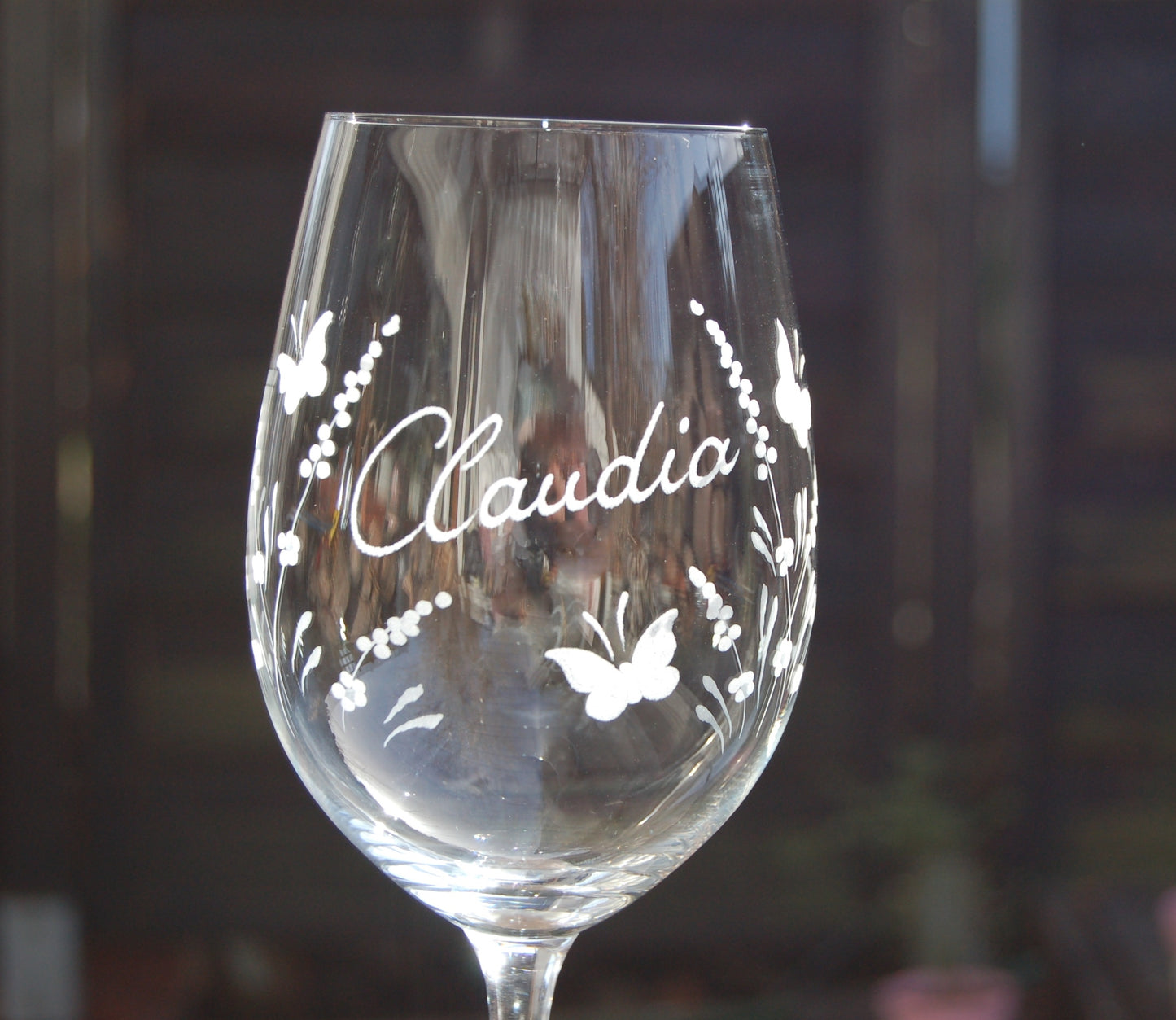 1x Rotweinglas | Gravur Name | Handmade | Handgraviert - Glasschleiferei Weber