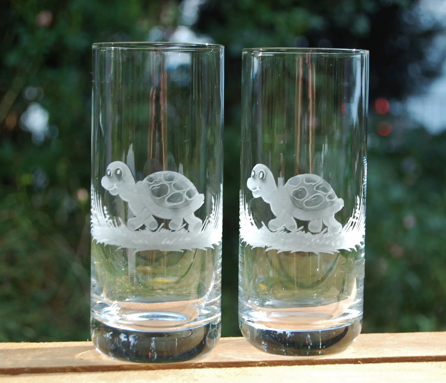 1x Longdrinkglas | Gravur Schildkröte | Handmade | Handgraviert