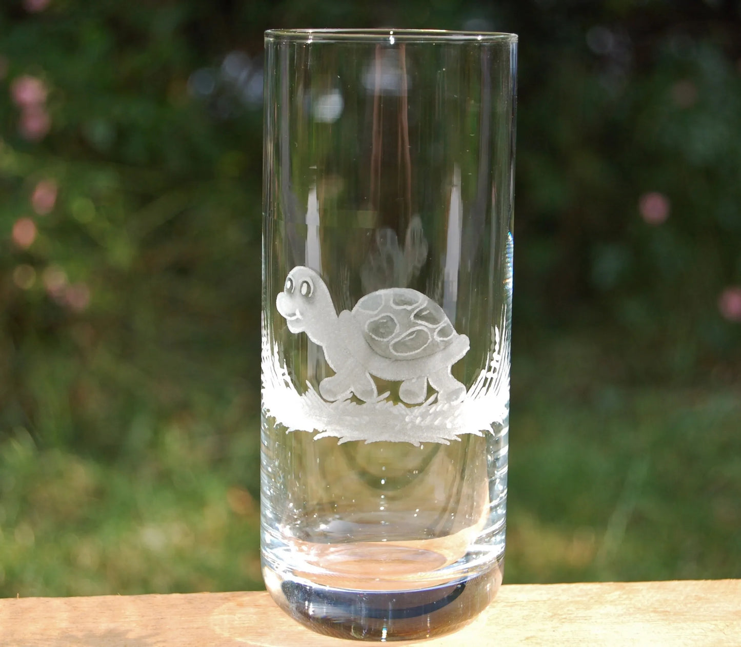 1x Longdrinkglas | Gravur Schildkröte | Handmade | Handgraviert