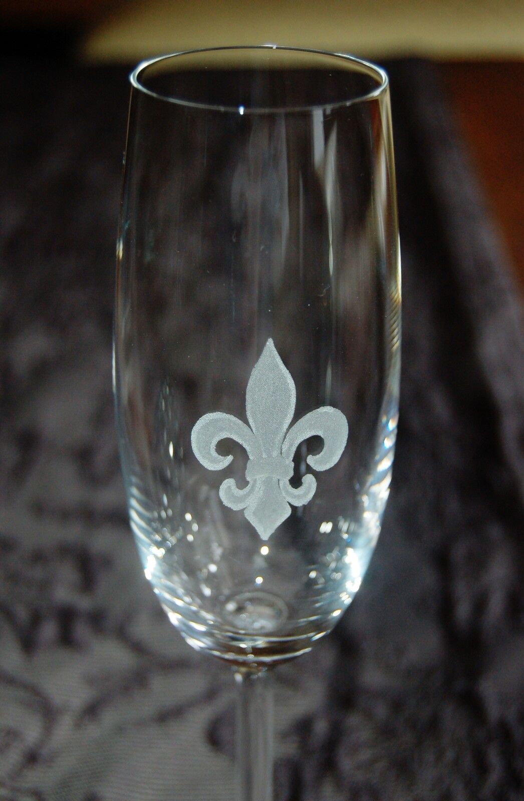2x Sektglas | Gravur französischer Lilie | Handmade | Handgraviert