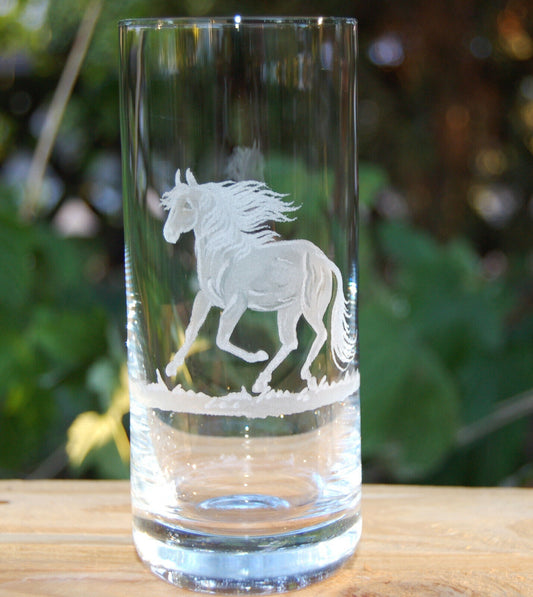 Longdrinkglas | Gravur Pferd | Handmade | Handgraviert
