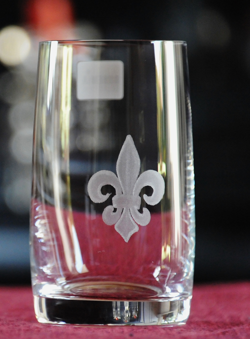 Trinkglas | Gravur französische Lilie | Handmade | Handgraviert